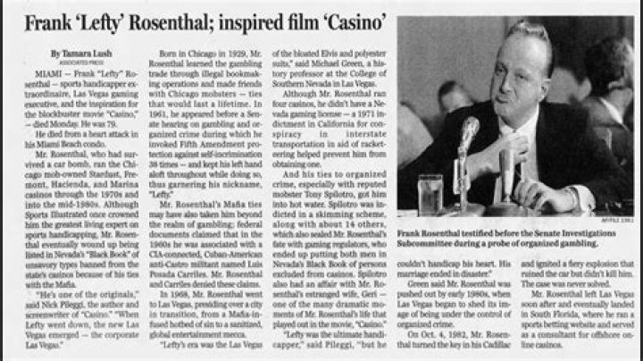Frank Rosenthal: The Untold Story of the Iconic Casino Manager