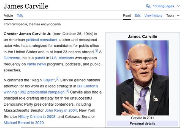 How Old Is James Carville: A Comprehensive Guide