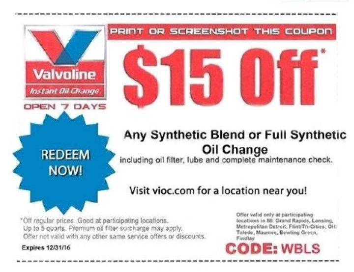 Valvoline $24.99 Synthetic Oil Change Coupon: Save Big on Premium Automotive Care